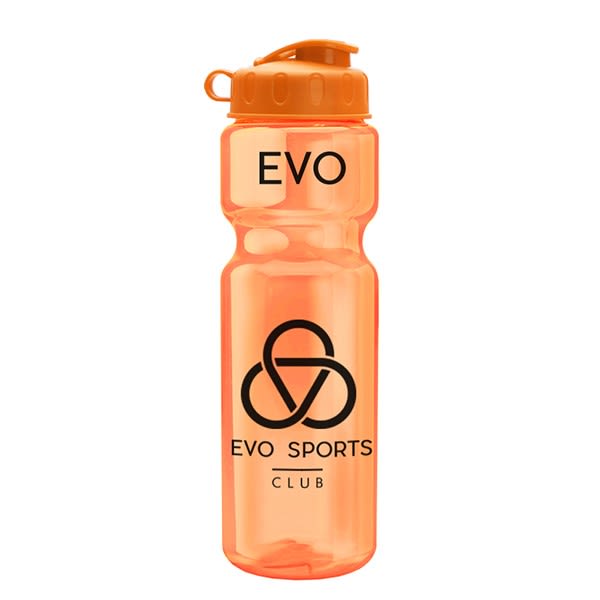 Large Transparent FlipTop Water Bottle Bulk Clear Sport Bottles